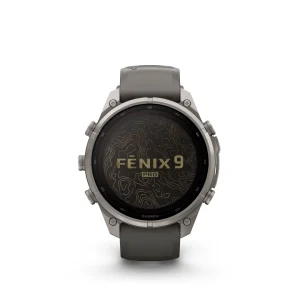 Fenix 9 Pro – inReach, Solar, 47mm Titanio correa silicona gris