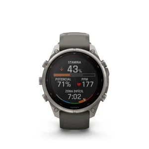 Fenix 9 Pro – inReach, Solar, 47mm Titanio correa silicona gris