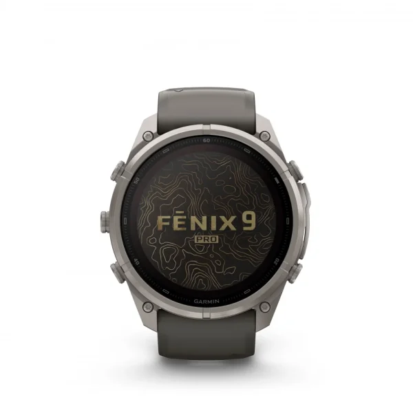 Fenix 9 Pro – inReach, Solar, 51mm Titanio correa silicona gris