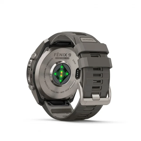Fenix 9 Pro – inReach, Solar, 51mm Titanio correa silicona gris